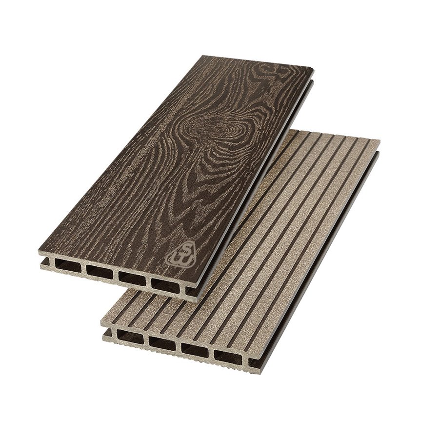 Террасная доска из ДПК Savewood Carpinus Тангенциальный распил Темно-коричневый 3 м, 4 м, 6 м